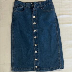 Classic Blue Denim Pencil Skirt